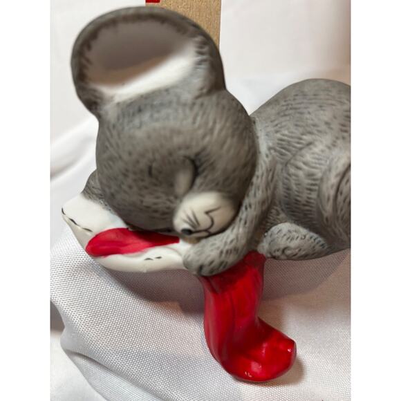 Vintage Lot 2 House Of Lloyd Mouse stocking‎ holder Christmas Hanger Mantel cute - Picture 7 of 8
